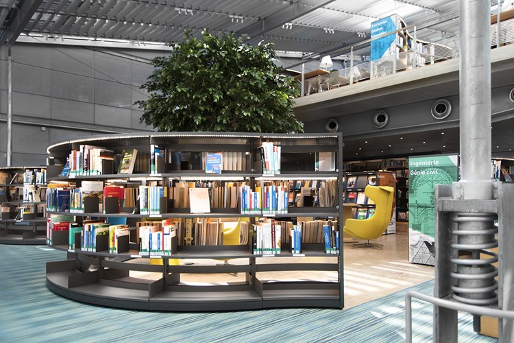 Regalsystem Klassik 60/30 Rund (École Nationale des Ponts et Chaussées, Champs sur Marne, Frankreich)