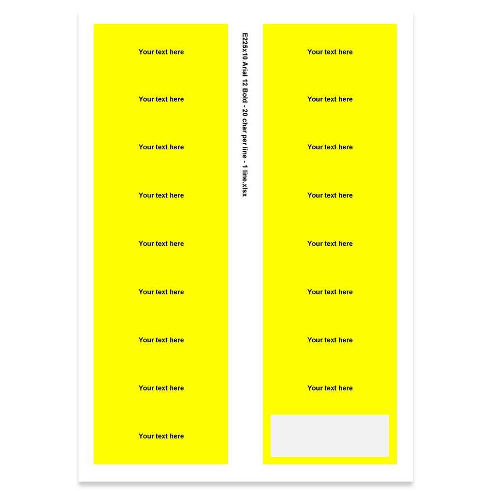 E225310 - 1 Zeile, Arial 12 max. 20 Zeichen