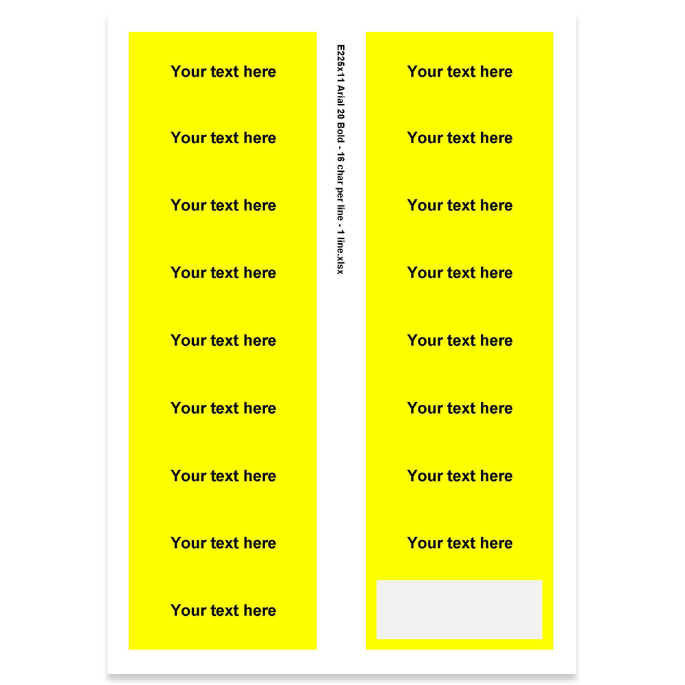 E225311 - 1 Zeile, Arial 20 max. 16 Zeichen