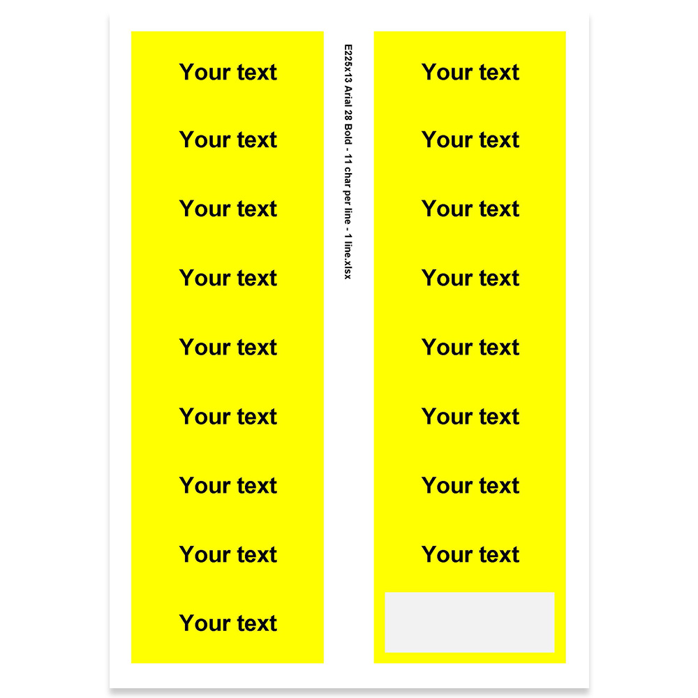 E225313 - 1 Zeile, Arial 28 max. 11 Zeichen