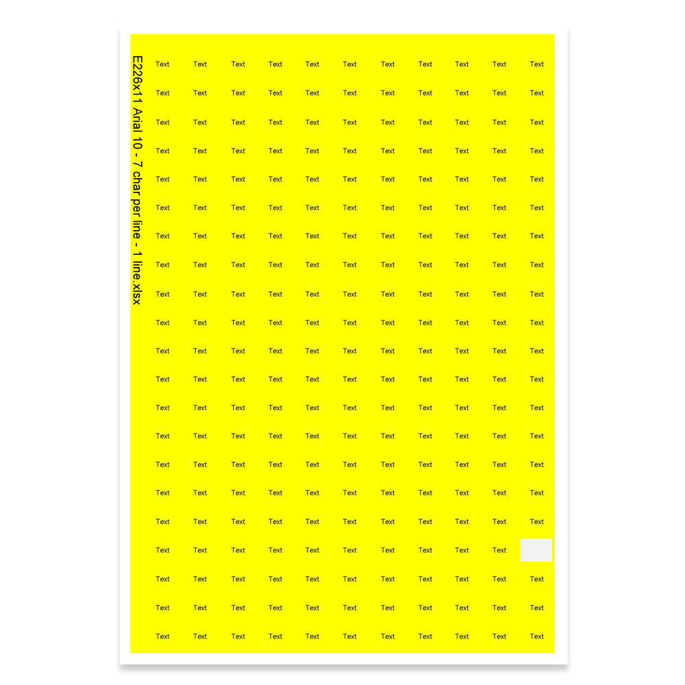 E226311 - 1 Zeile, Arial 10 max. 7 Zeichen