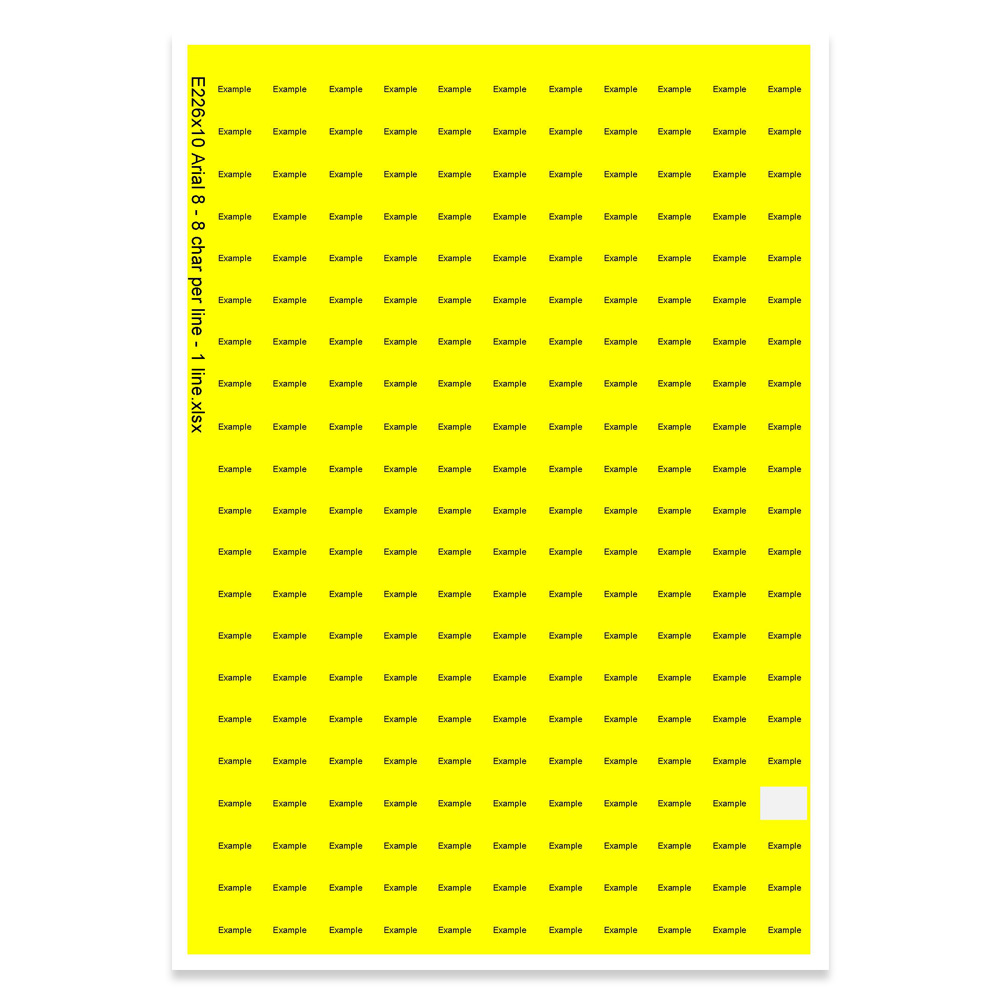 E226310 - 1 Zeile, Arial 8 max. 8 Zeichen