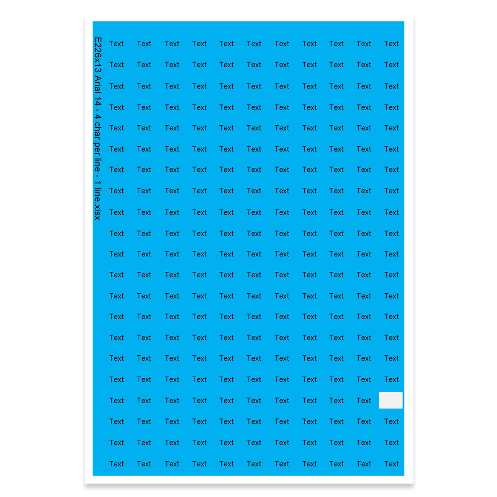 E226213 - 1 Zeile, Arial 14 max. 4 Zeichen