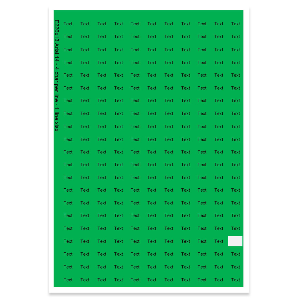 E226113 - 1 Zeile, Arial 14 max. 4 Zeichen