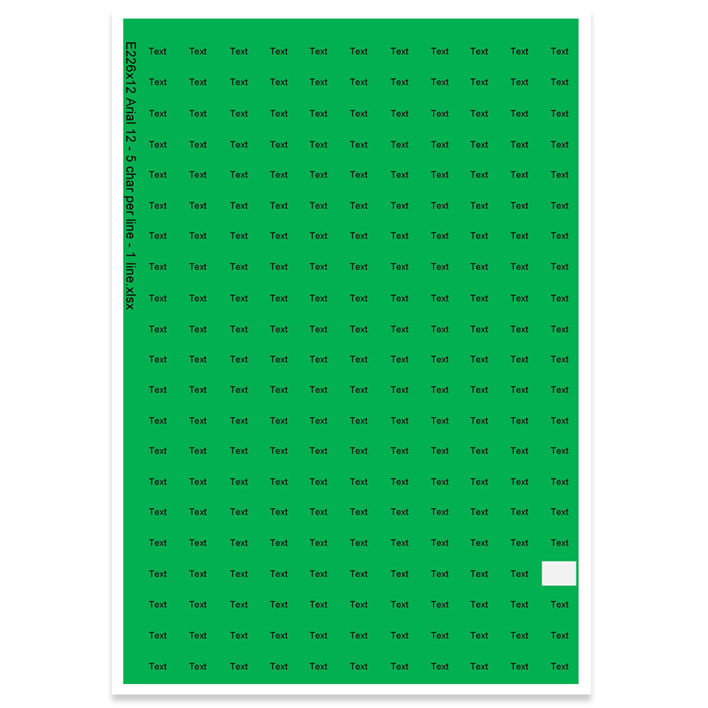 E226112 - 1 Zeile, Arial 12 max. 5 Zeichen