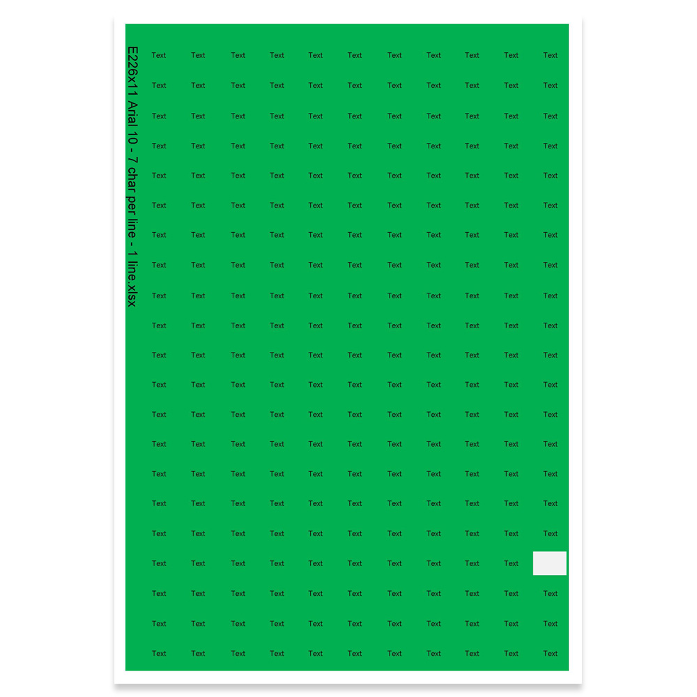 E226111 - 1 Zeile, Arial 10 max. 7 Zeichen