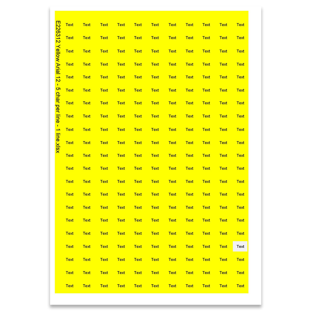 E226312 - 1 Zeile, Arial 12 max. 5 Zeichen