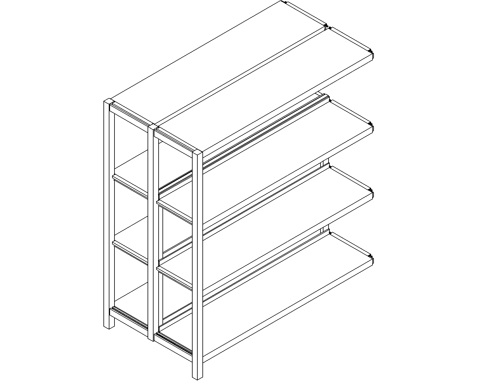 Uniflex add-on – double-sided – H1100 – D250 – W1000 – 3D.dwg