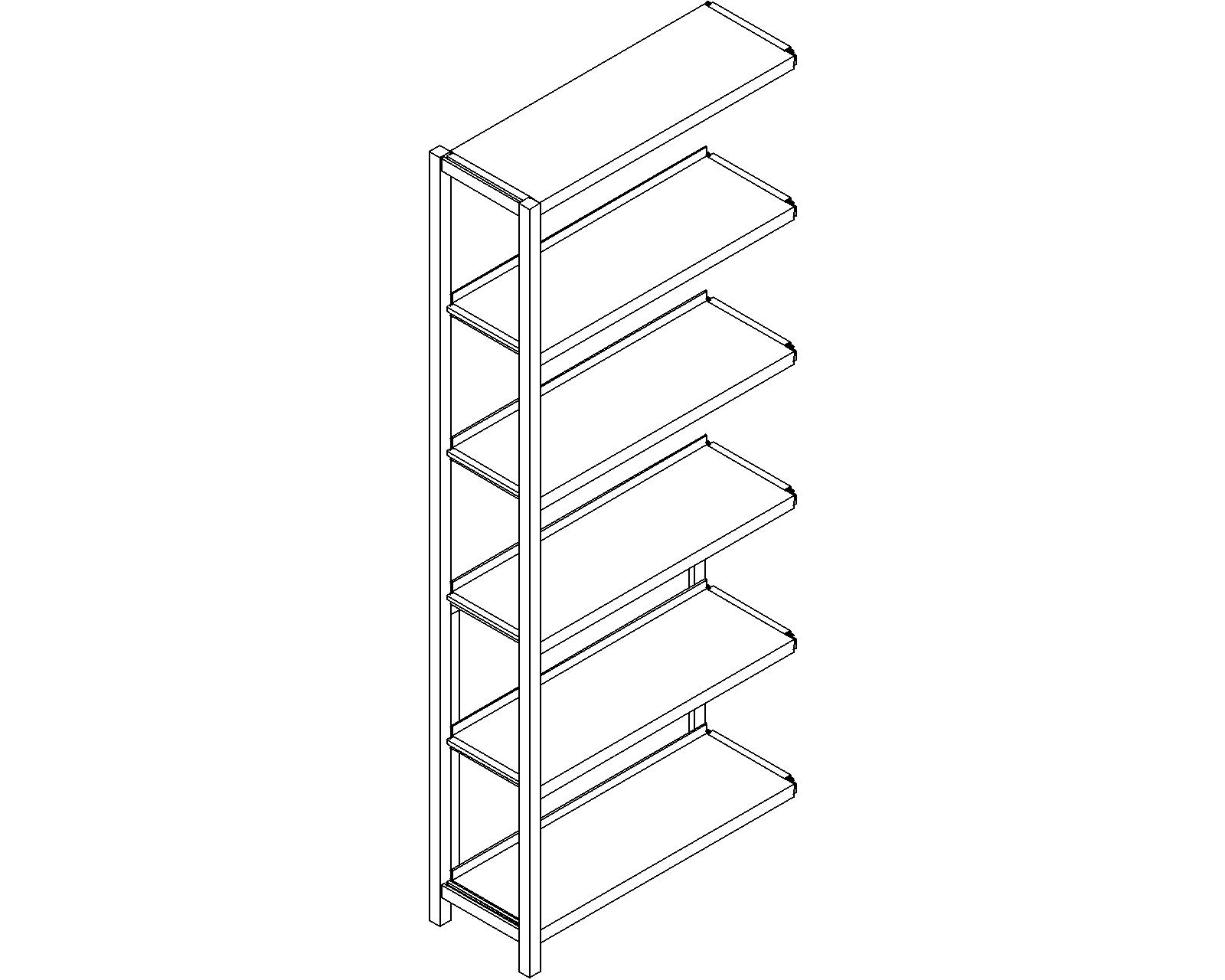 Uniflex add-on – single-sided – H1860 – D250 – W750 – 3D.dwg