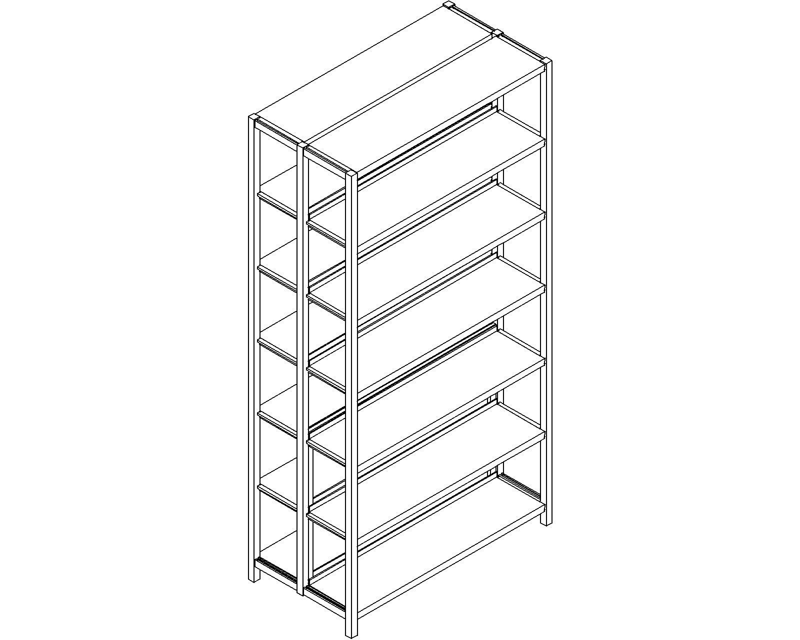 Uniflex starter – double-sided – H2050 – D250 – W1000 – 3D.dwg