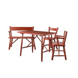 E1565 - Set mit Tisch, 2 Stühlen und Bank